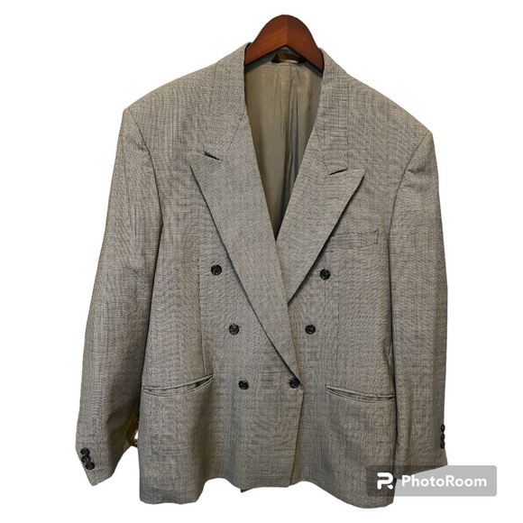 Givenchy Other - Vintage Givenchy Wool Blazer Mens Navy Double Breasted Sport Coat Jacket